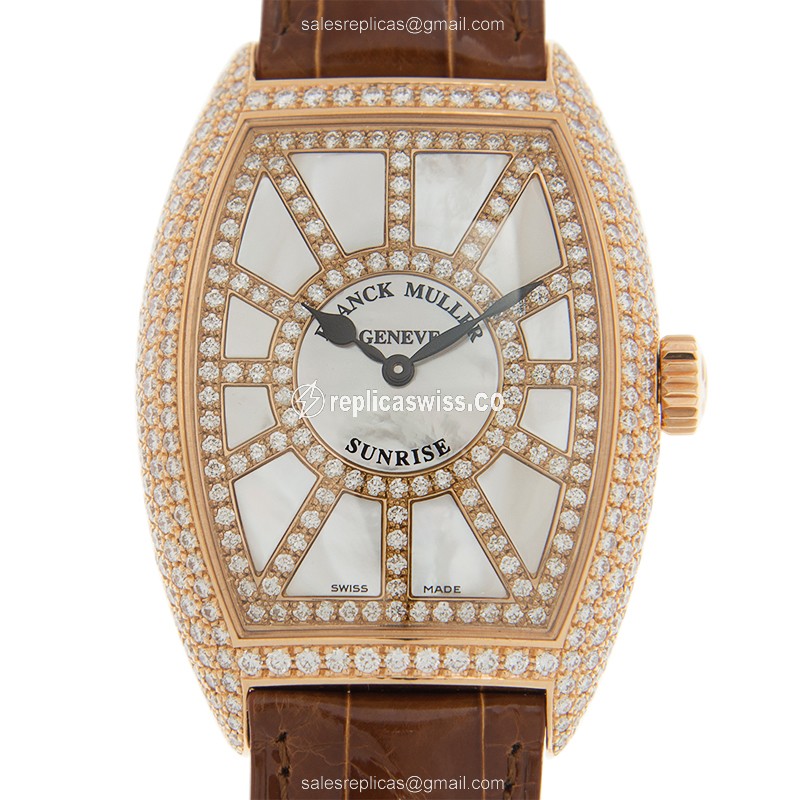 Franck Muller Curvex replica - Quartz - Rose Gold - White