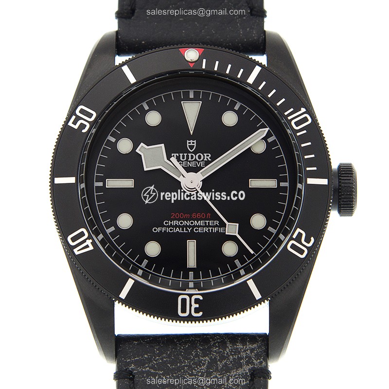 Automatic Tudor Heritage Ranger - Steel Case - Black Dial - Leather Strap