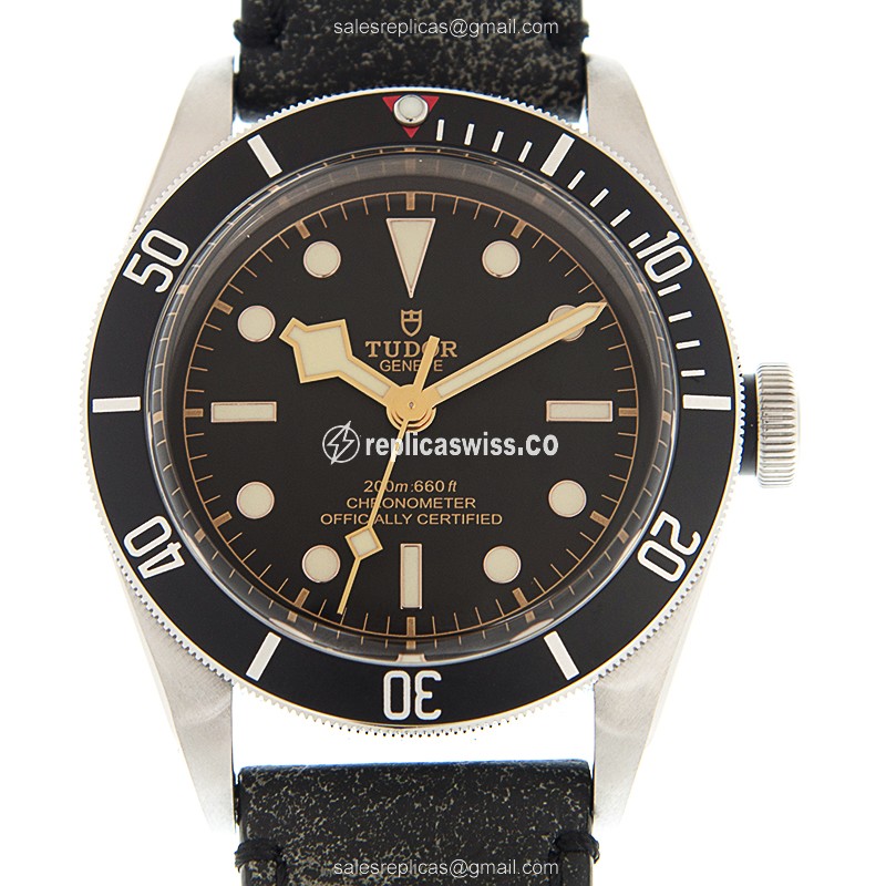 Rolex Heritage Ranger Replica - Automatic - Black Dial - Leather Strap - Clasp