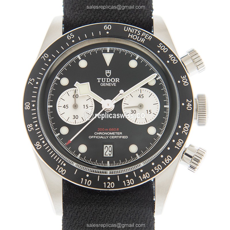 Tudor Black Bay 1958 Replica - Automatic - Steel Case - Black - Canvas strap
