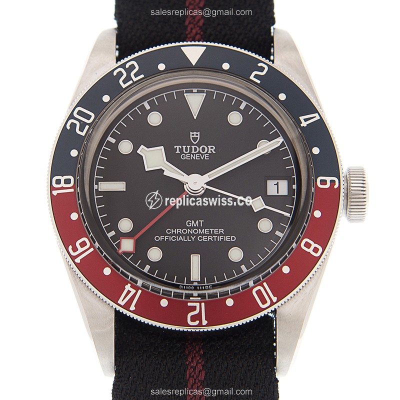 Heritage Black Bay Tudor Replica - Automatic - Black - Steel Case - Black Canvas Strap
