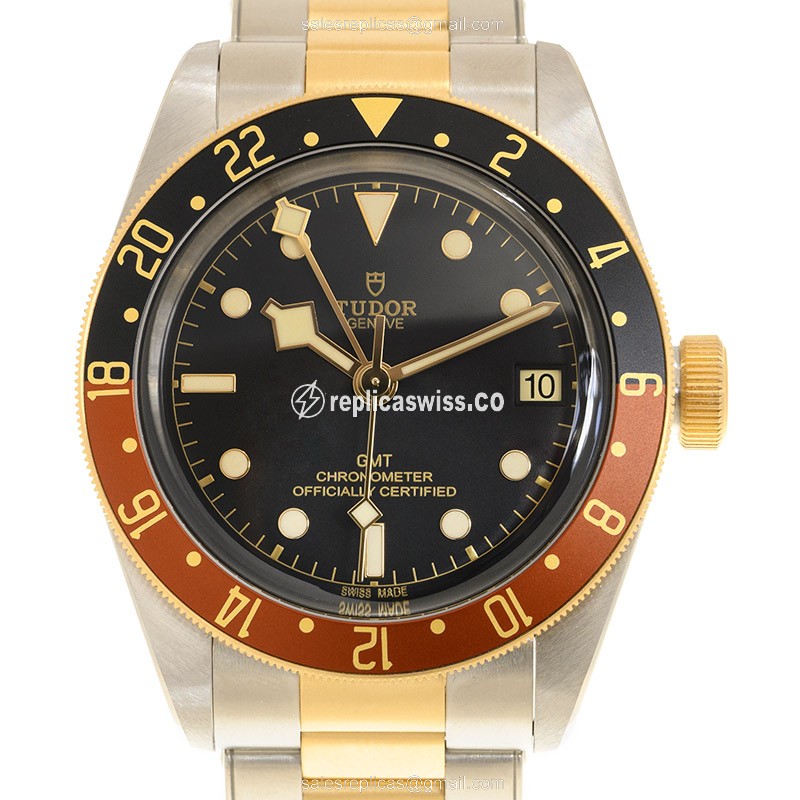 Tudor Black Bay GMT Replica - Automatic - Steel-Gold - Black - Luxury Replica BLACK BAY GMT S&G Watch