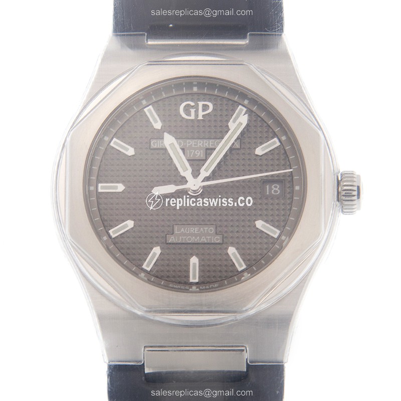 Girard Perregaux LAUREATO Replica - Automatic - Stainless Steel - Gray Dial - Black Alligator Strap