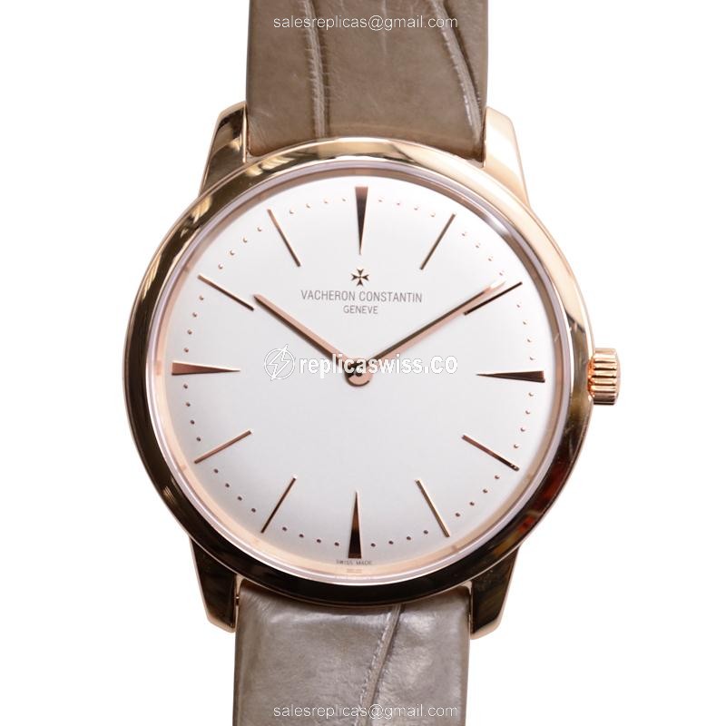Vacheron Constantin 81530/000R-9682 - Manual Wind - 18kt Rose Gold - White Dial - Alligator Brown Strap