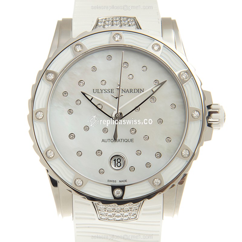 Ulysse Nardin Marine Replica - Automatic - Steel - White Dial - Rubber Strap