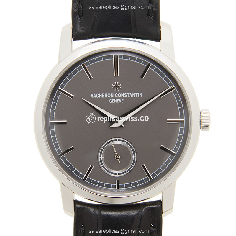 Vacheron Constantin Traditionnelle - Manual - 950 Platinum Case - Grey Dial - Black Alligator Buckle - Luxury Replica TRADITIONNELLE Watch