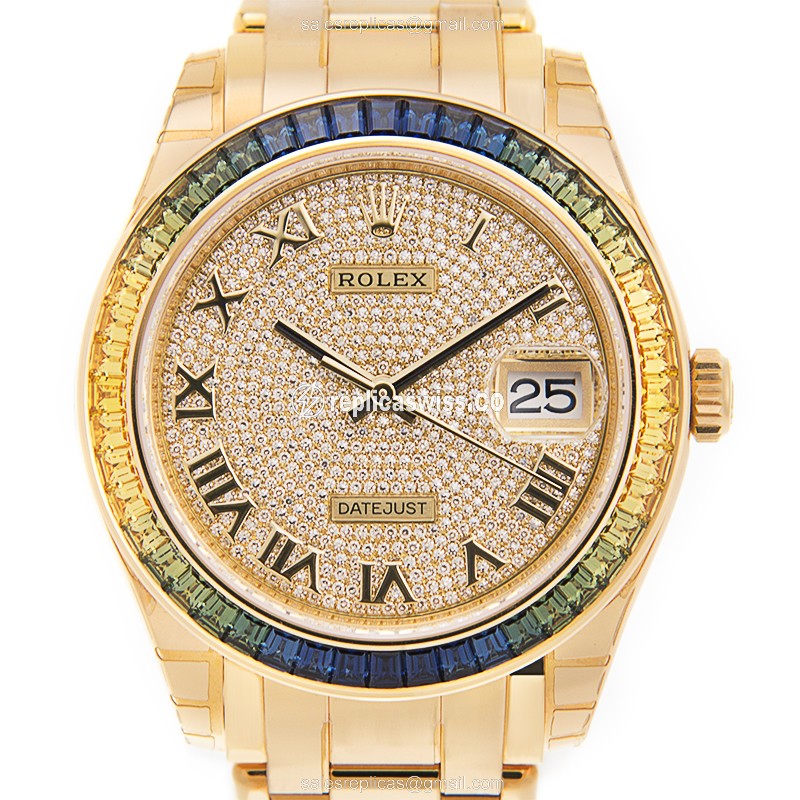 Rolex Datejust Replica - Automatic - 18kt Gold - Diamond Bezel