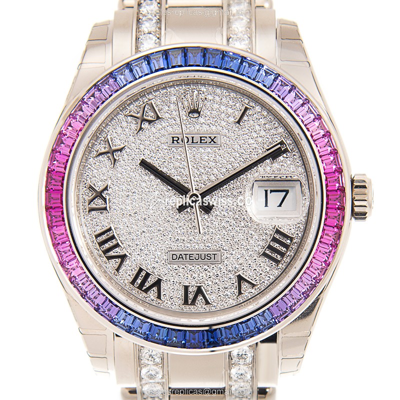 Rolex DATEJUST Replica - Automatic - 18kt White Gold - Sapphire Case - Silver Dial