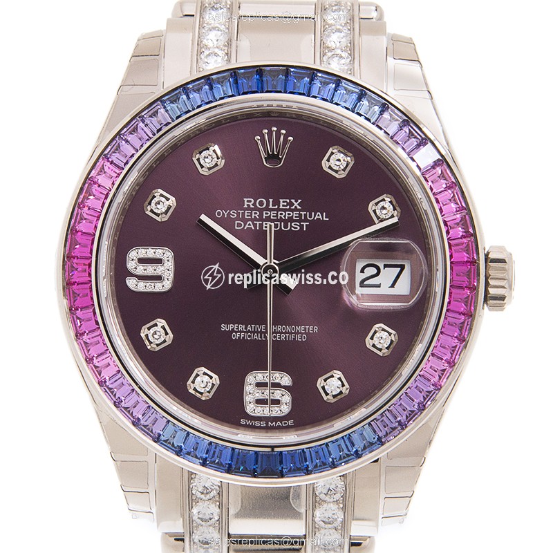 Rolex Datejust Replica - Automatic - 18kt Gold - Purple Dial