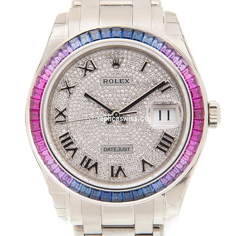 Rolex Datejust Replica - Automatic - 18kt White Gold Case - Sapphire Crystal - Silver Dial