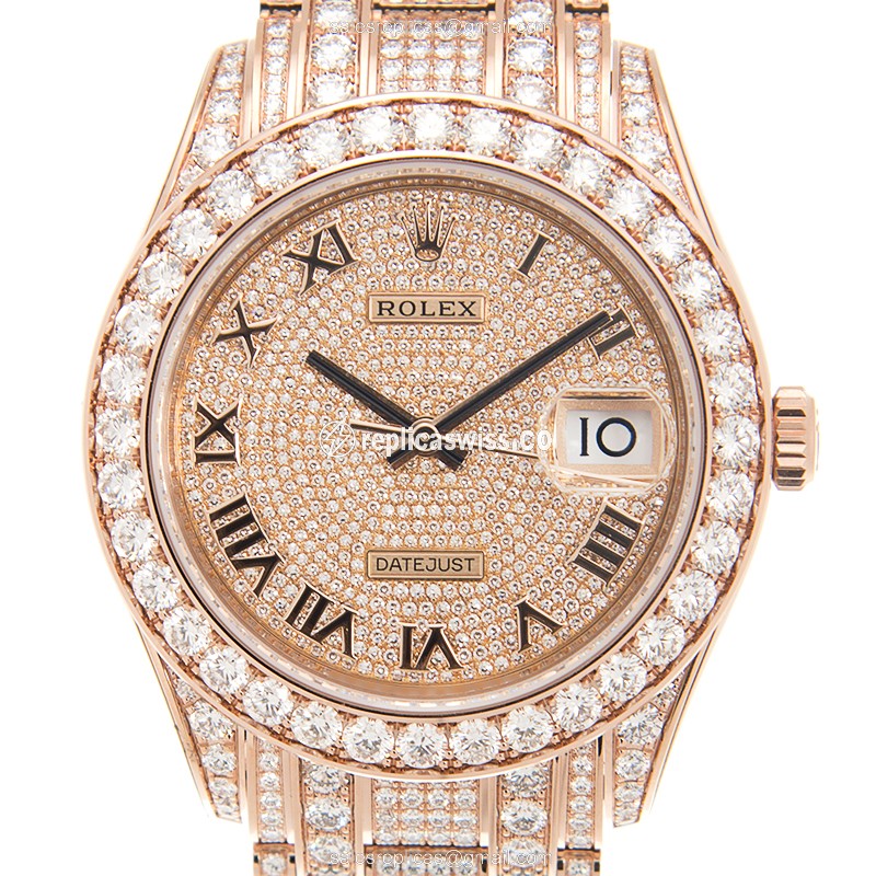 Rolex 86405RBR-CHRN Replica - Automatic - Rose Gold - Diamond Dial - Clasp - Luxury Rolex Watch