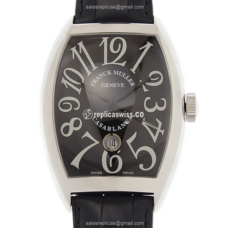 Franck Muller 8880 Casablanca Automatic Steel - Black Dial - Black Alligator Buckle - Luxury Replica CASABLANCA Watch