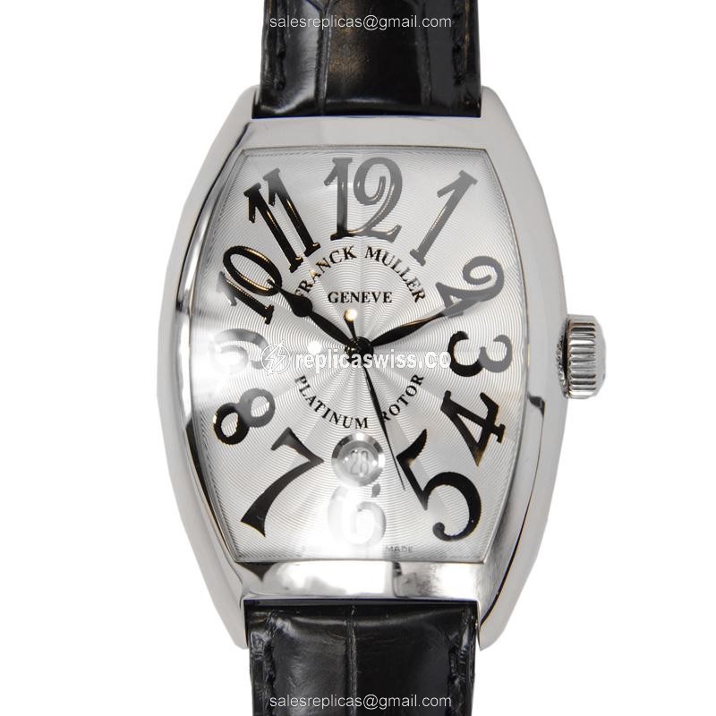 Franck Muller 8880 SC DT Replica - Automatic - White Gold - Silver Dial, Black Alligator Strap