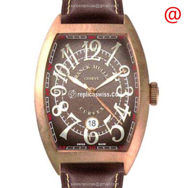 Franck Muller 8880 SC DT BZ BR CINTREE CURVEX - Automatic Bronze Case - Brown Dial - Leather Brown Strap