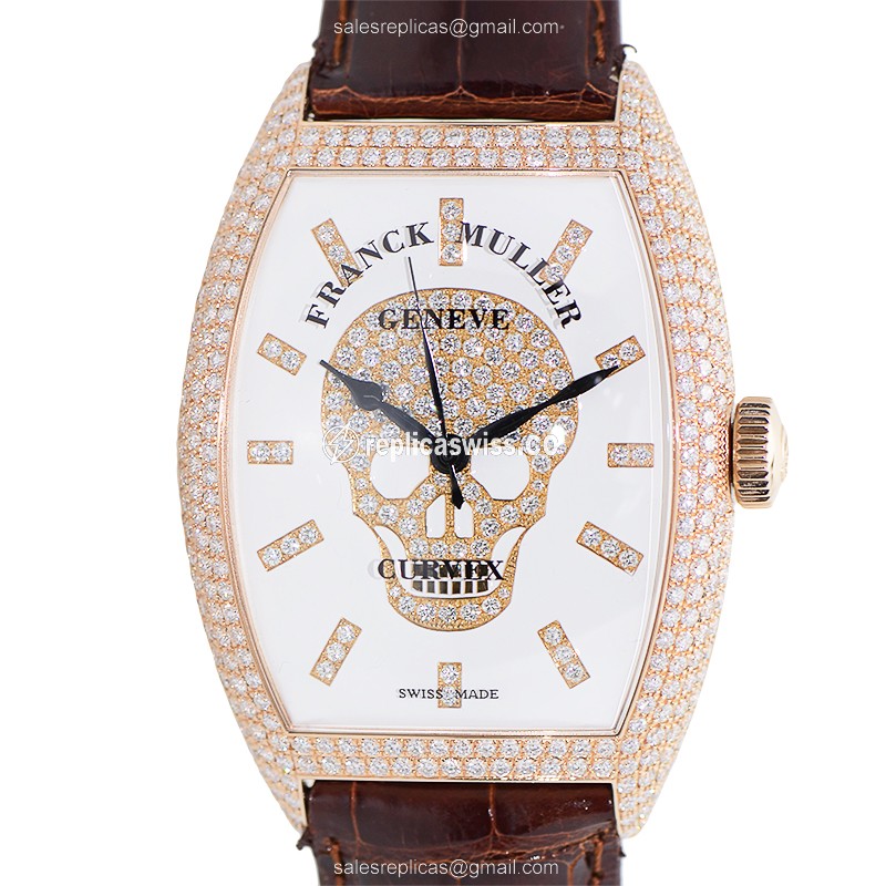 Franck Muller Gothique Watch - Automatic - Rose Gold - White - Luxury Replica GOTHIQUE Watch