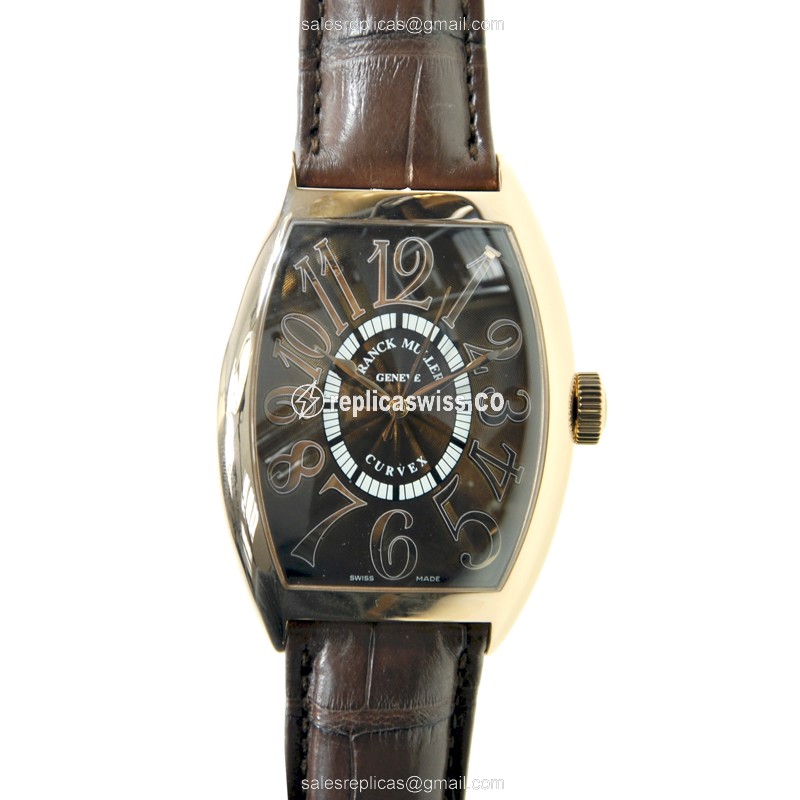 Franck Muller 8880 SC REL Master Comp 18kt Rose Gold Auto - Brown Dial, Leather Strap - Luxury Replica MASTER OF COMPLICATION Watch