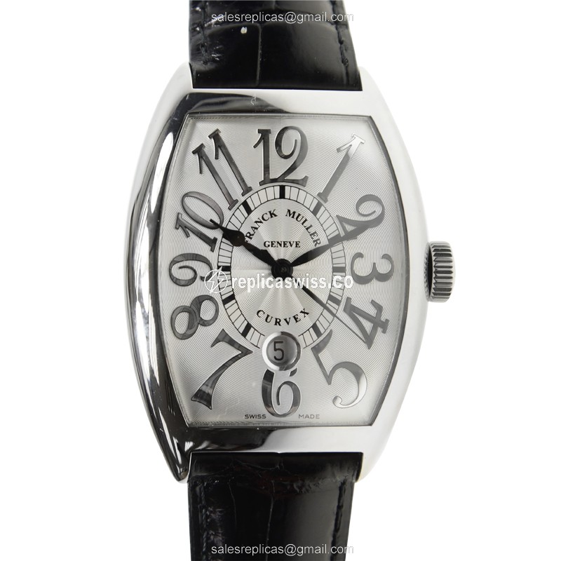 Franck Muller 8880 SC REL AC Replica - Automatic - Steel Case - Silver Dial - Black Alligator Strap