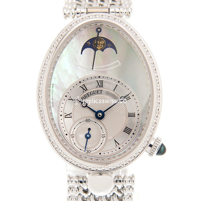 Breguet Reine De Naples Replica - Automatic - 18kt White Gold - Diamond Dial - Silver Clasp - Luxury Replica REINE DE NAPLES Watch
