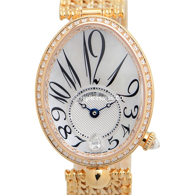 Breguet REINE DE NAPLES Replica - Automatic - 18kt Rose Gold - Diamond Dial - Silver Case - Luxury Replica REINE DE NAPLES Watch