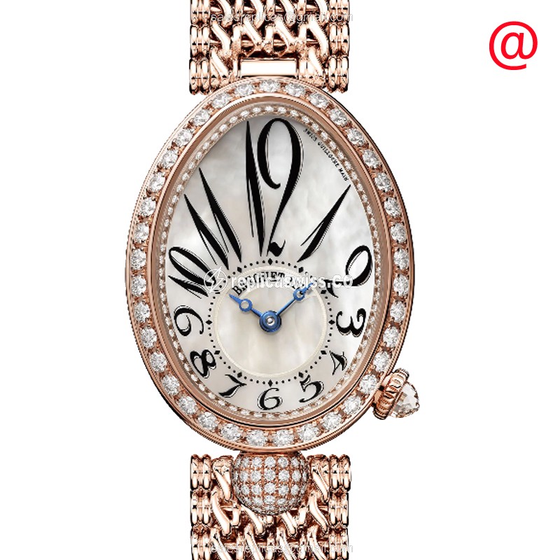 Breguet Reine De Naples Replica - Automatic - 18kt Rose Gold - Diamonds - White Dial - Luxury Replica REINE DE NAPLES Watch