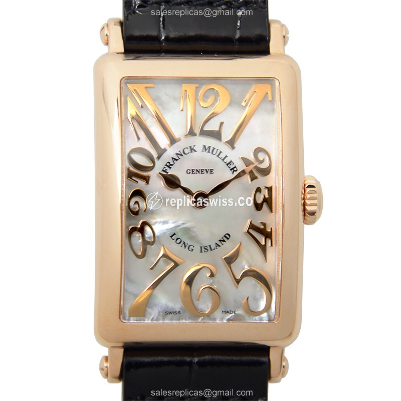 Franck Muller 902 QZ REL MOP - Quartz - 18kt Rose Gold - Silver Dial - Alligator Black Strap - Buckle Clasp