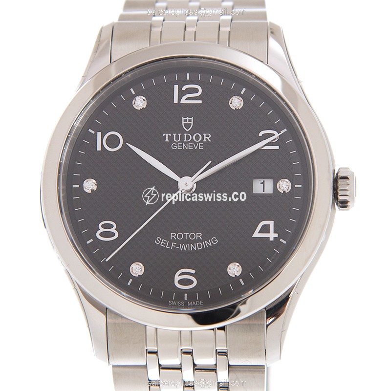 Tudor 1926 Automatic - Black Dial - Steel Case - Silver Strap - Clasp - Luxury Replica 1926 Watch