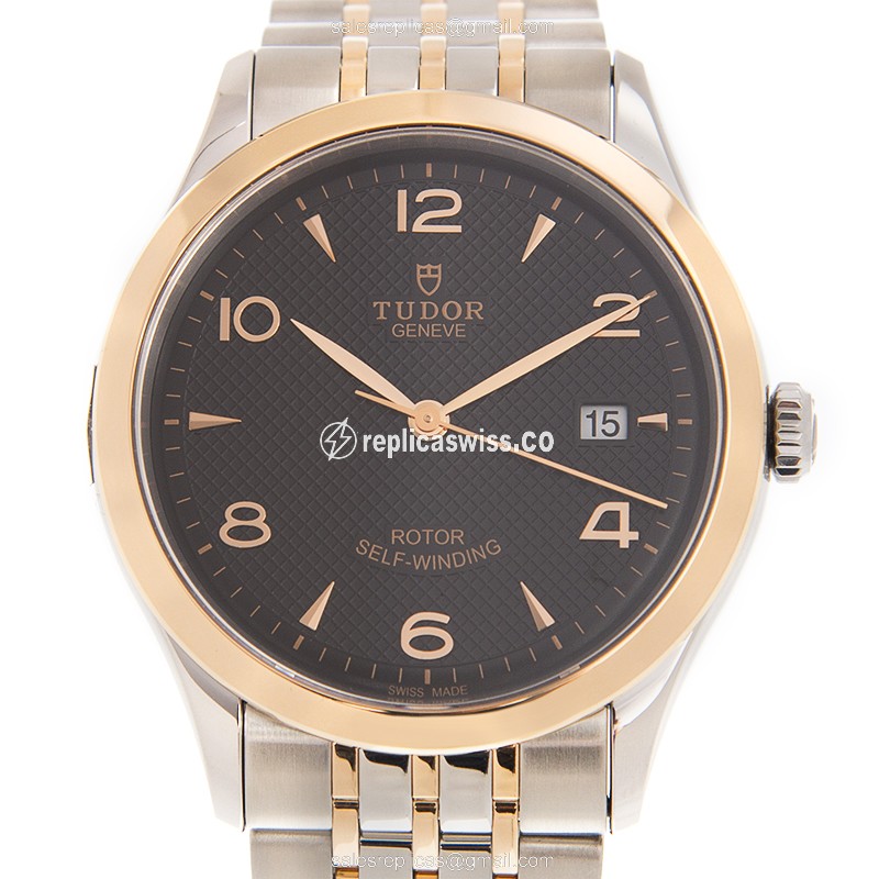Tudor 1926 Automatic - 18kt Rose Gold & Steel - Silver Dial - Gold Strap - Luxury Replica 1926 Watch