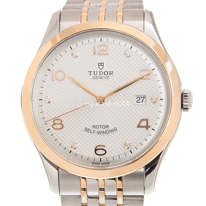 Tudor 1926 Replica - Automatic - 18kt Rose Gold & Steel - Silver Dial - Gold Strap