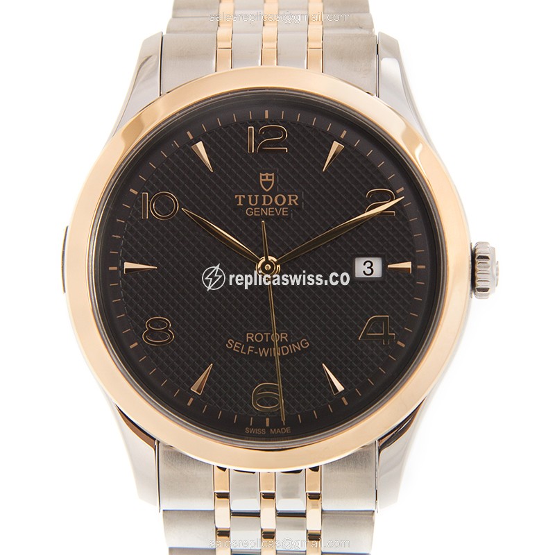 Tudor 1926 Automatic 18kt Rose Gold & Steel - Black Dial - Gold Clasp - Luxury Replica 1926 Watch