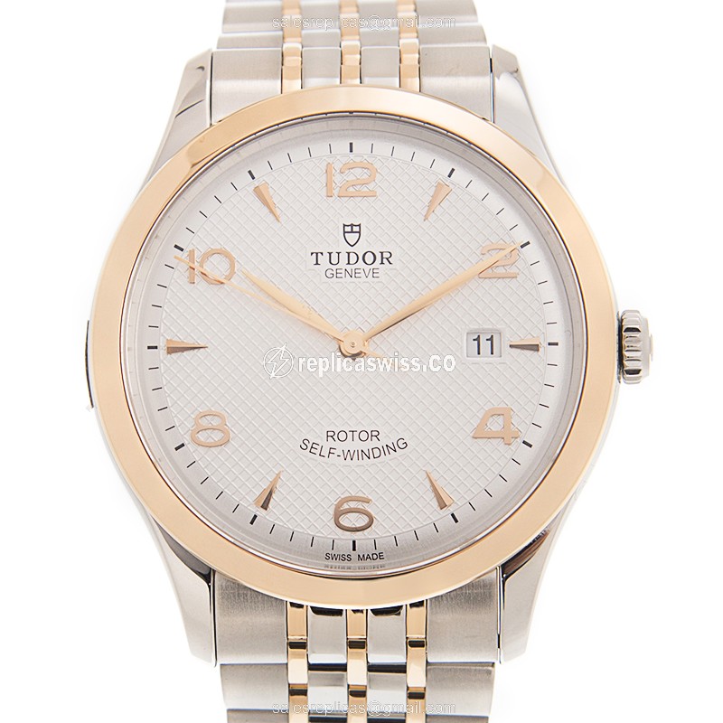 Tudor 1926 Automatic - 18kt Rose Gold & Steel - Silver Dial - Gold Strap - Luxury Replica 1926 Watch