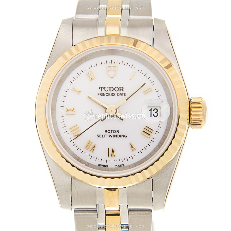 Tudor Princess Date Replica - Automatic - 18kt Gold & Steel - White Dial - Luxury Replica PRINCESS DATE Watch