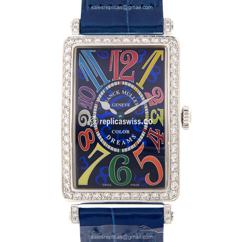 Franck Muller 952 QZ COL DRM D 1R (AC) LONG ISLAND Quartz Stainless Steel & Diamonds