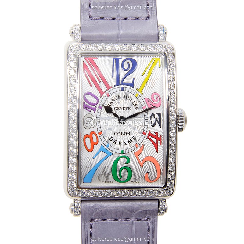 Franck Muller 952 QZ COL DRM D 1R LONG ISLAND - Quartz - Silver - Alligator Purple