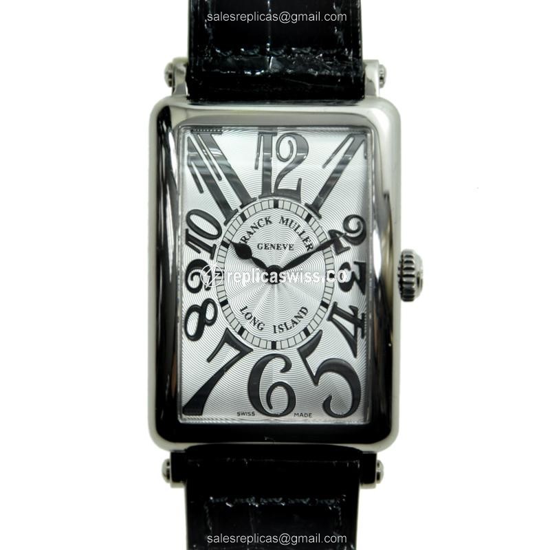 Franck Muller 952 QZ REL OG Replica - Quartz - 18kt Gold Case - Silver Dial - Black Alligator Strap