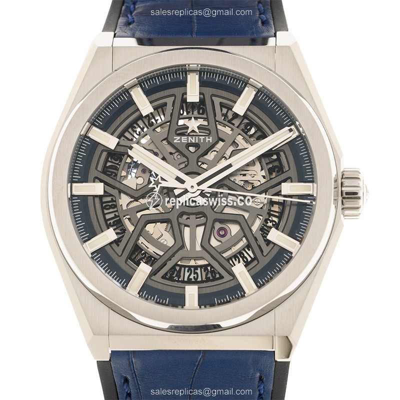 Zenith DEFY Automatic Replica - Titanium Blue Alligator