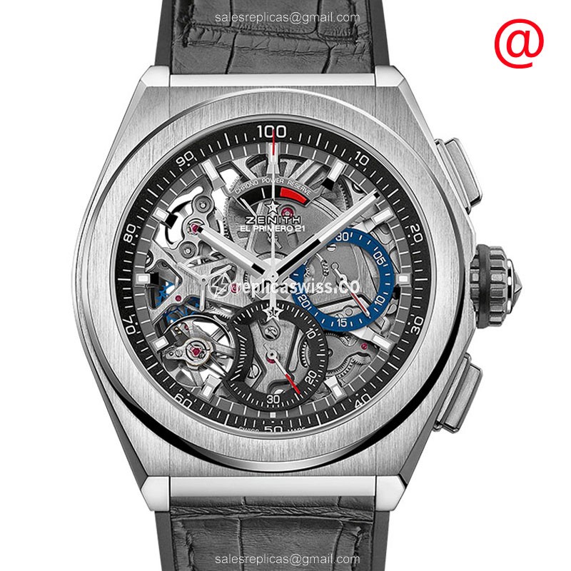 Zenith DEFY Automatic - Titanium Case - Silver Dial - Black Alligator Strap