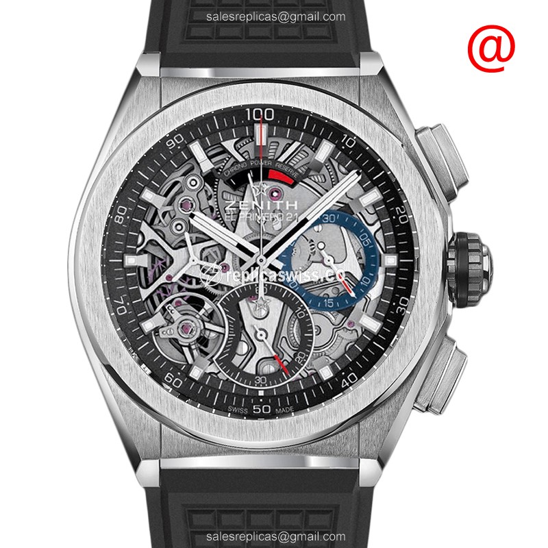 Zenith DEFY Automatic Titanium - Transparent Dial - Black Rubber - Clasp