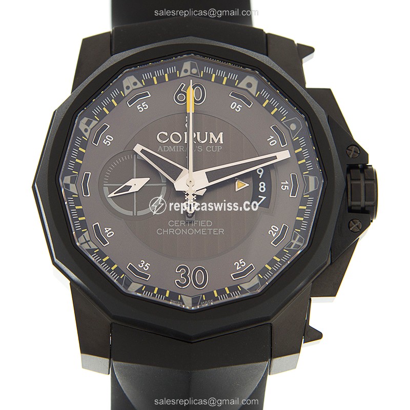 Corum Admiral's Cup - Automatic - Titanium Case - Black Dial - Rubber Strap - Sapphire Crystal