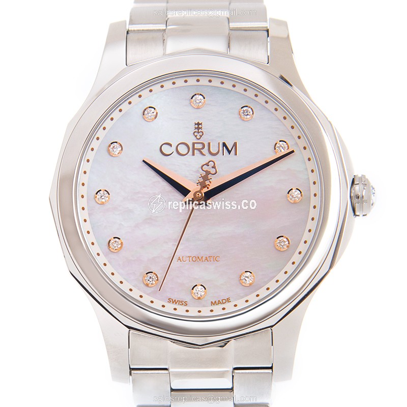 Corum Bubble Automatic - Stainless Steel - White Dial - Silver Clasp - Luxury Replica BUBBLE Watch