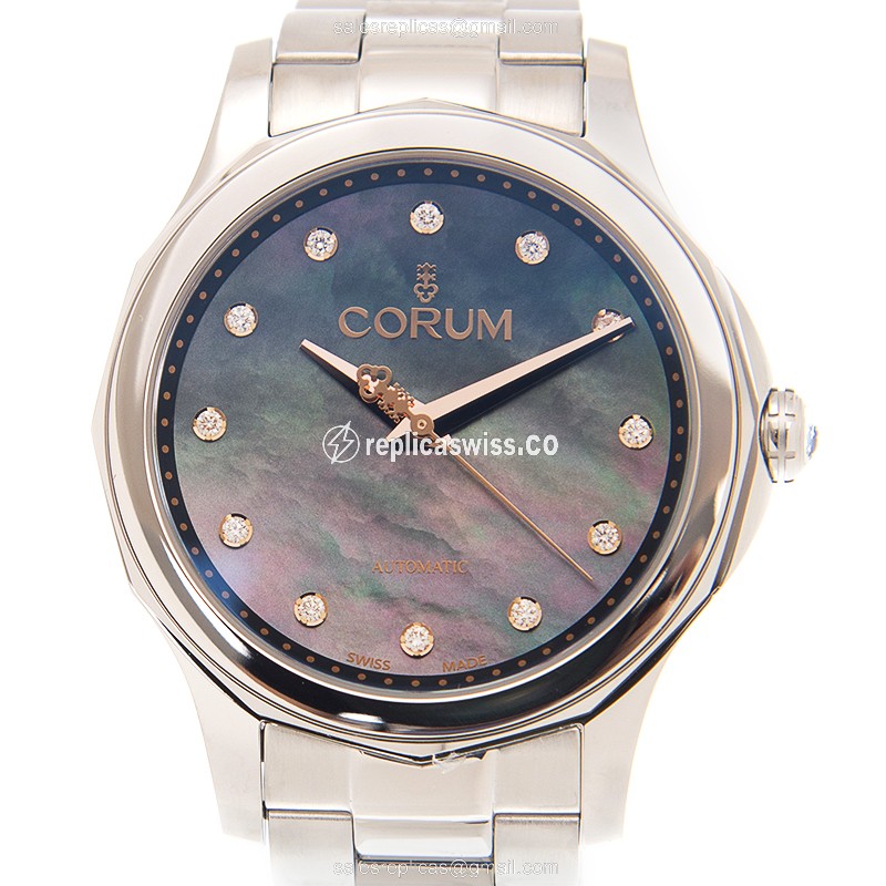 Corum Bubble Replica - Automatic - Blue Dial - Steel Case - Silver Strap