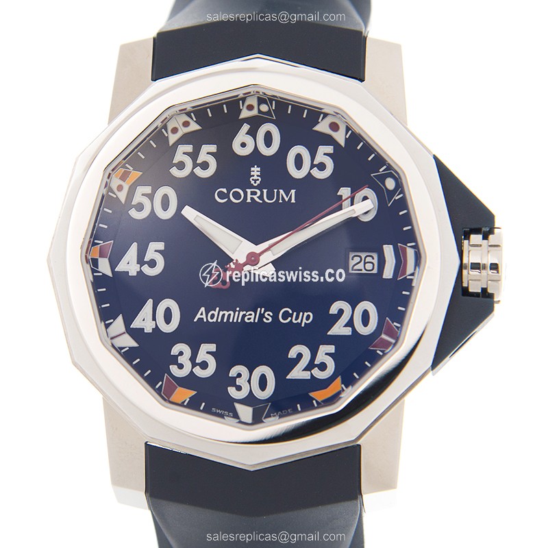 Corum ADMIRALS CUP Replica - Automatic - Steel - Blue Dial - Blue Rubber Strap