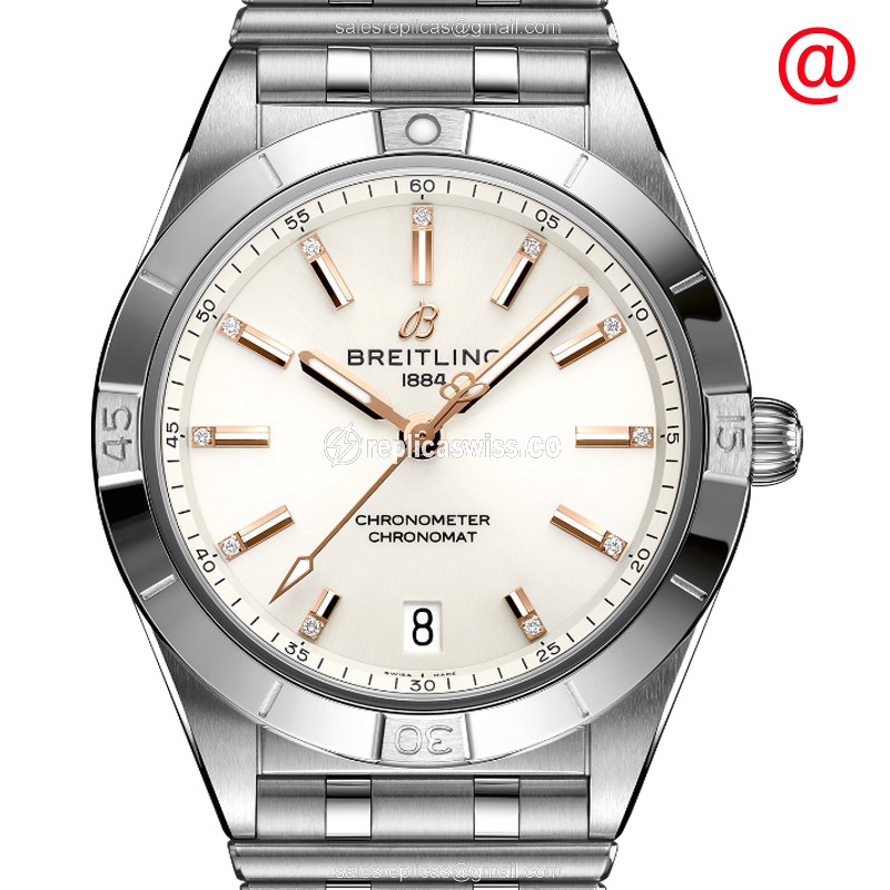 Breitling A10380101A2A1 Replica - Automatic - Stainless Steel - White Dial - Silver Clasp - Luxury Replica CHRONOMAT B01 Watch