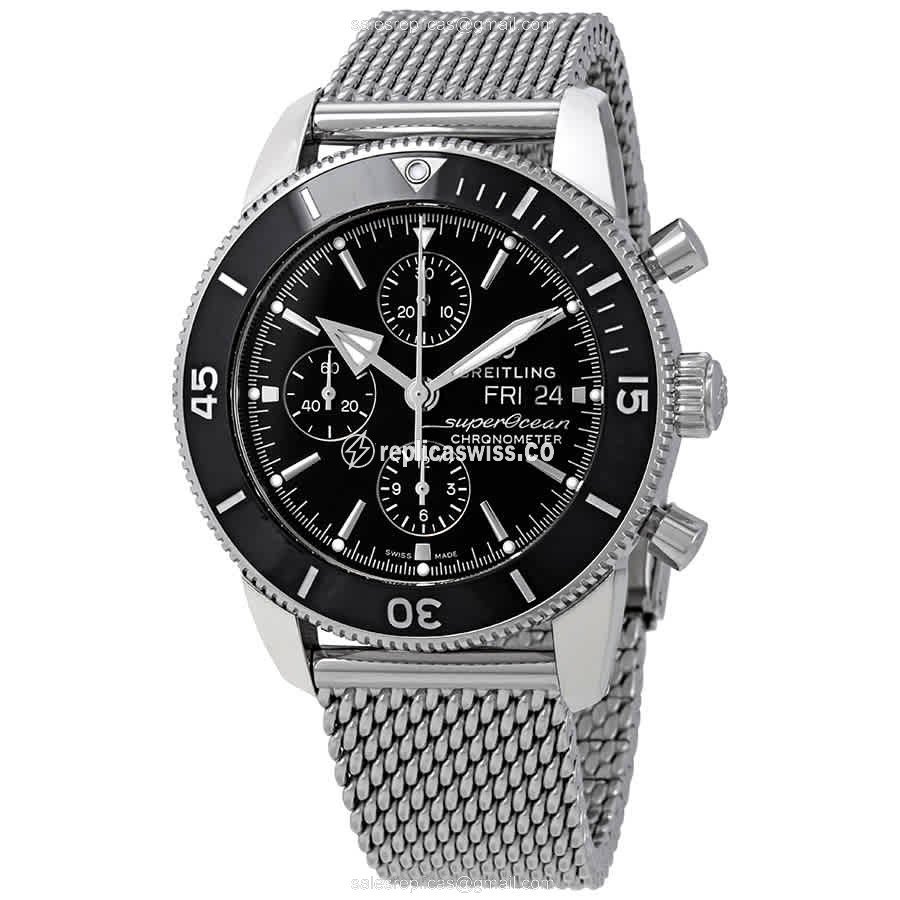 Breitling Superocean Heritage Replica Watch - Steel - Black - Luxury Replica SUPEROCEAN HERITAGE Watch