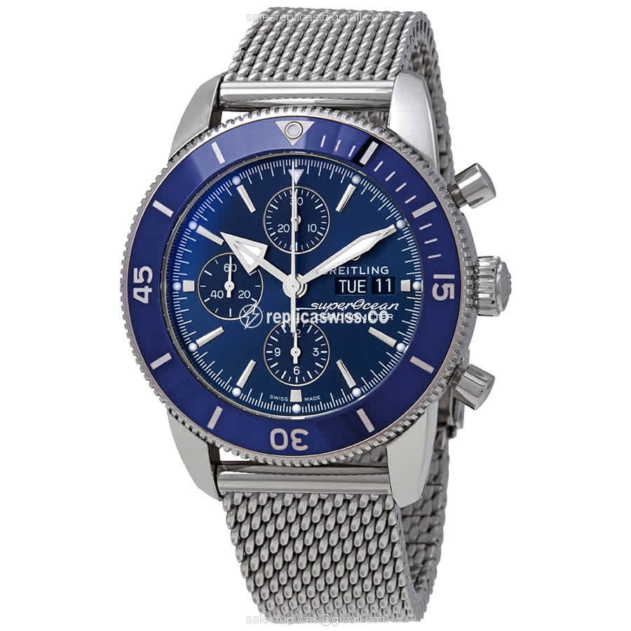 Breitling Superocean Heritage Automatic - Steel Case - Blue Dial - Silver Steel Strap - Luxury Replica SUPEROCEAN HERITAGE Watch