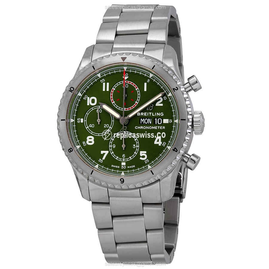 Breitling AVIATOR 8 Replica - Automatic - Green Dial - Steel Case & Band