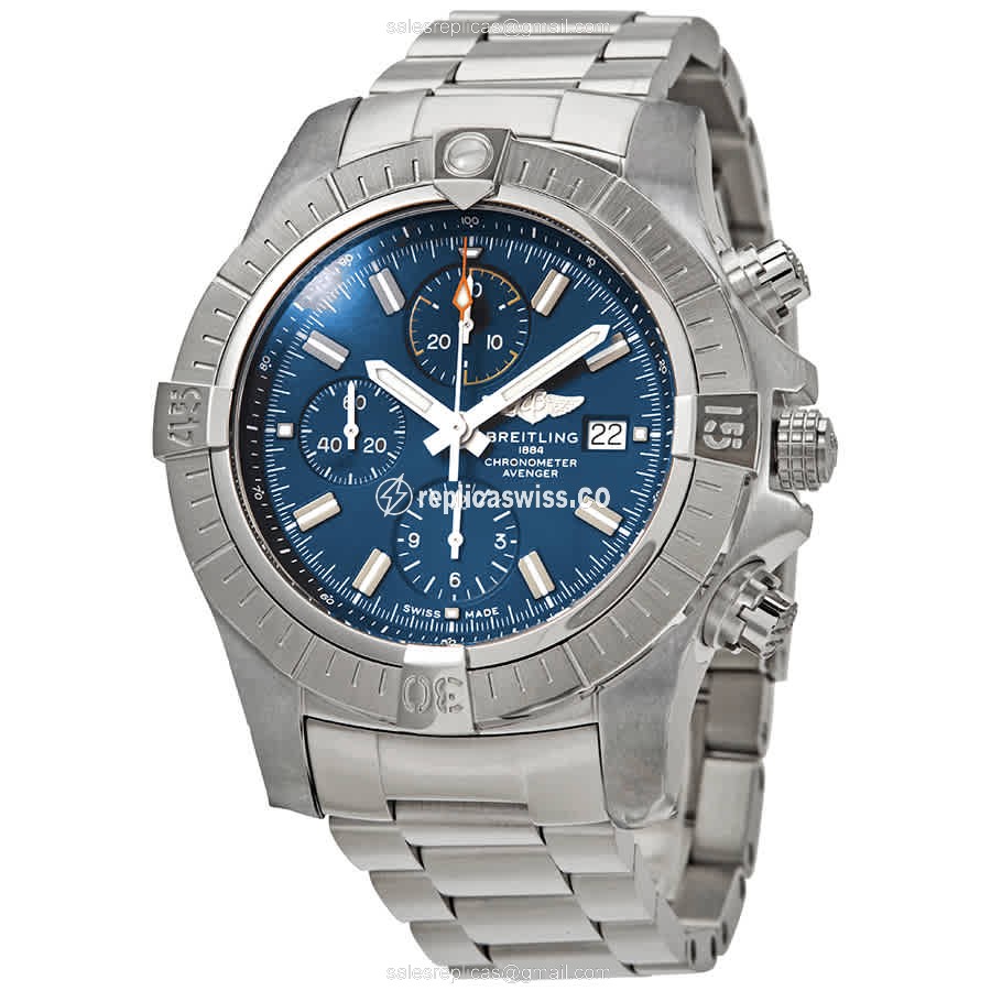 Breitling Avenger II Automatic - Blue Dial - Steel Case - Silver Band