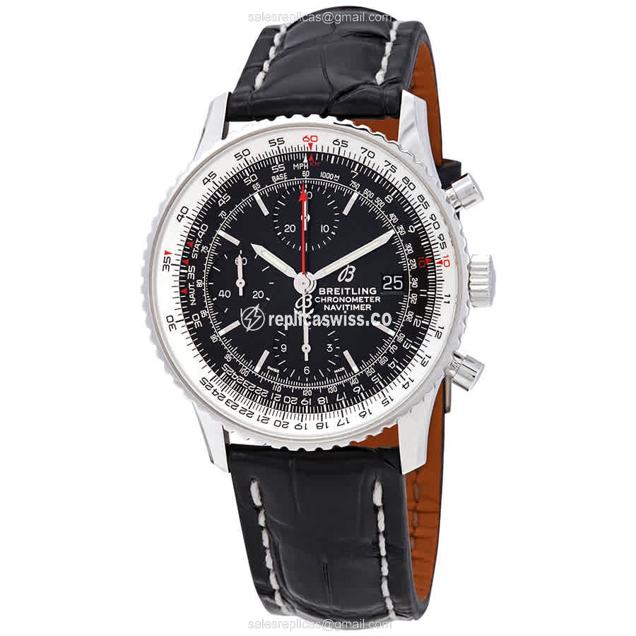 Breitling NAVITIMER 1 Replica - Automatic - Black Dial - Leather Strap - Buckle Clasp - Luxury Replica NAVITIMER 1 Watch
