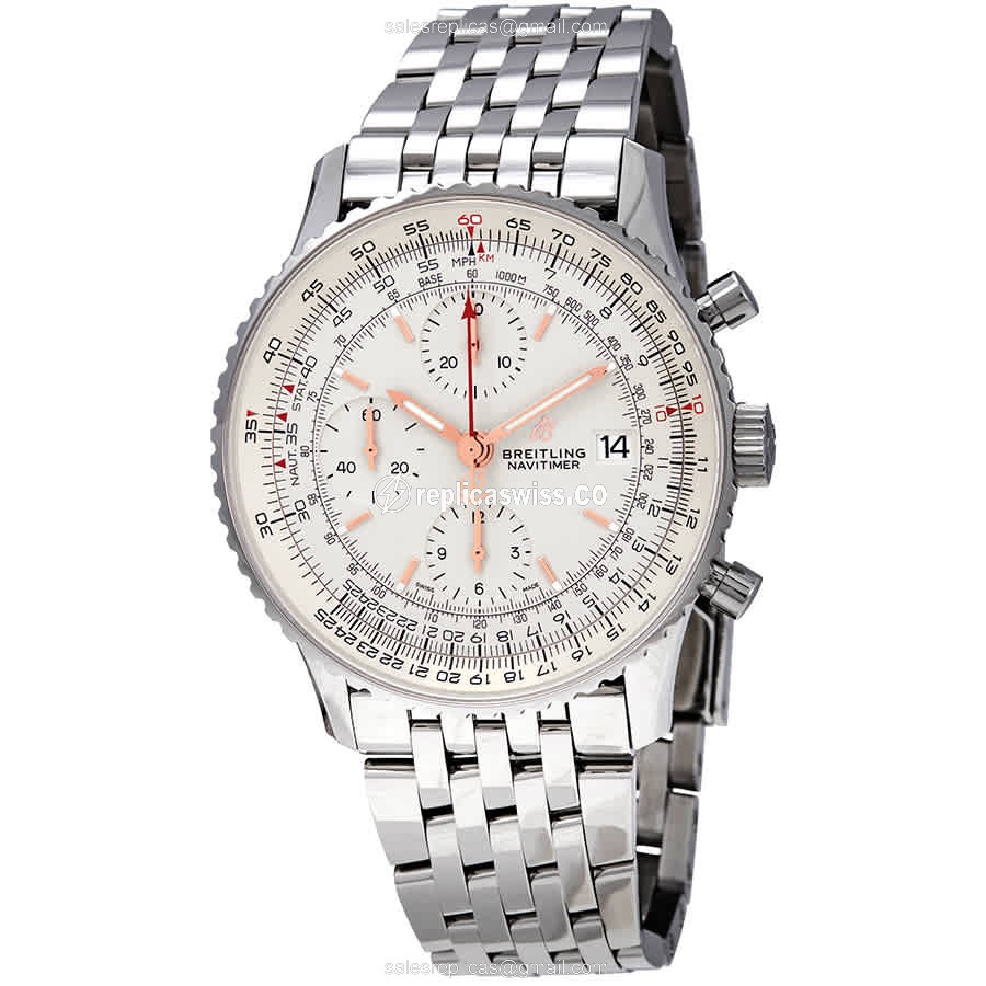 Breitling Navitimer 1 Replica - Automatic - Silver Dial - Steel Case & Band - Clasp