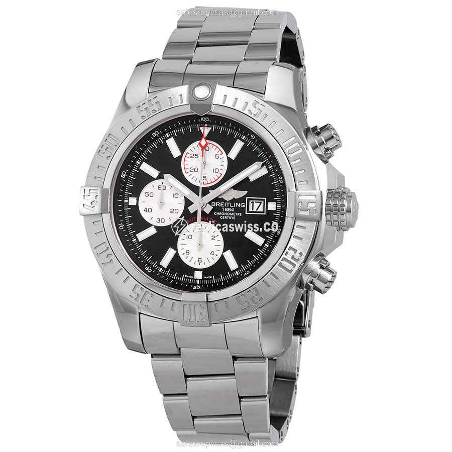 Breitling Avenger II Replica - Automatic - Black Dial - Steel Case & Band - Clasp - Luxury Replica AVENGER II Watch