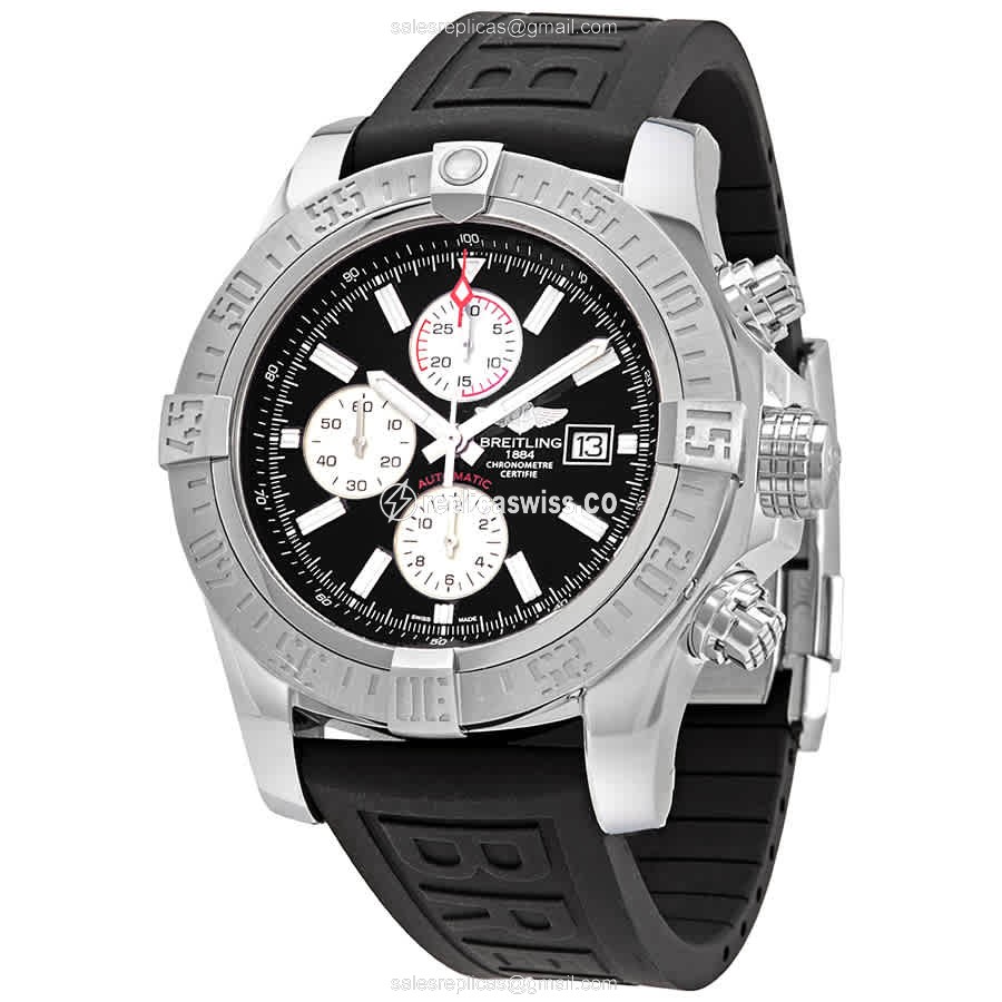 Breitling A13371111B1S1 Avenger II Automatic Steel Black Dial Black Rubber Clasp - Luxury Replica AVENGER II Watch